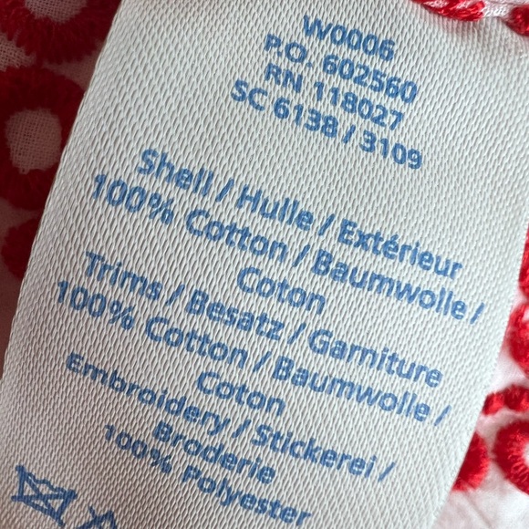 Boden Red Embroidered Eyelet Top Size 4R - Picture 11 of 12